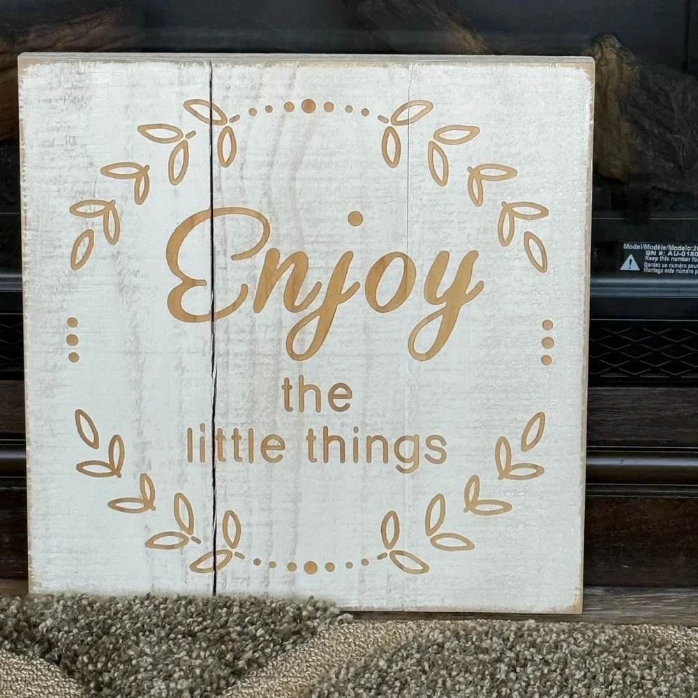 Vintage Pier 1 Enjoy The Little Things Wall Decor Sign 14x14”